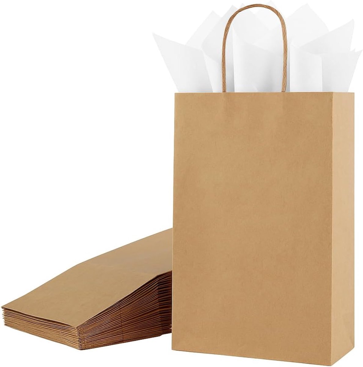 20 stuks - kraft papieren zak - geschenk handverpakking zak - carry-on verpakking papieren zak - 25 * 13 * 28 cm