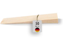 Haggiy Hardhouten Wig Beuken 50 st. - Deurstopper 65x20x6mm | Houten wigenset, natuurlijk beuken, ideaal voor meubels, montage, DIY