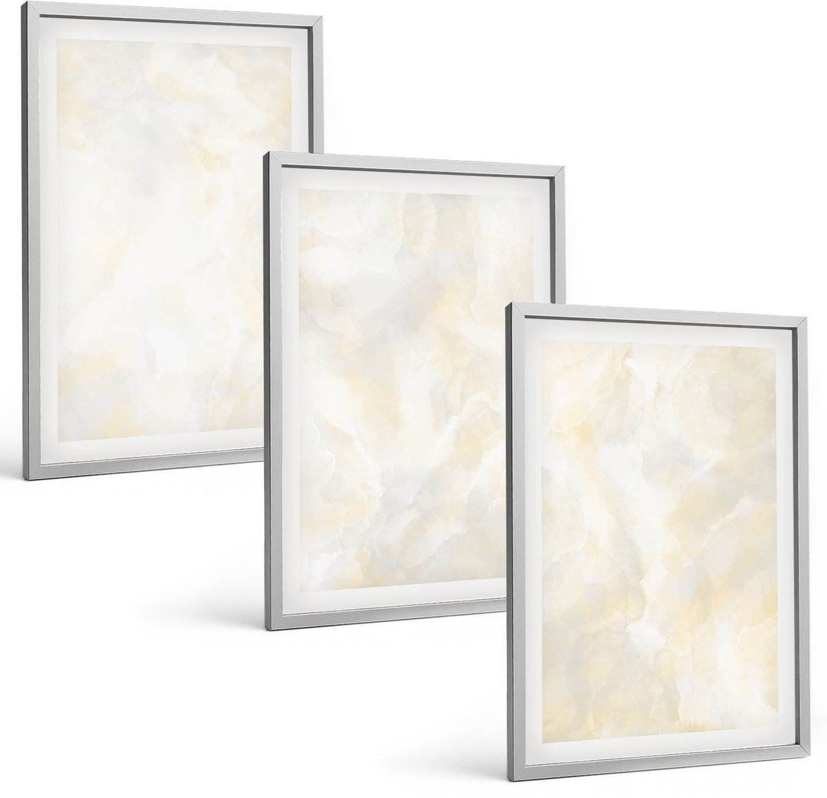 Coloray 3-Delige Schilderij Set - Heldere Texturen, Penseelstreken En Design. - 40 x 60 cm - Muurdecoratie - Schilderijen Set - Woonkamer - Moderne Wanddecoratie