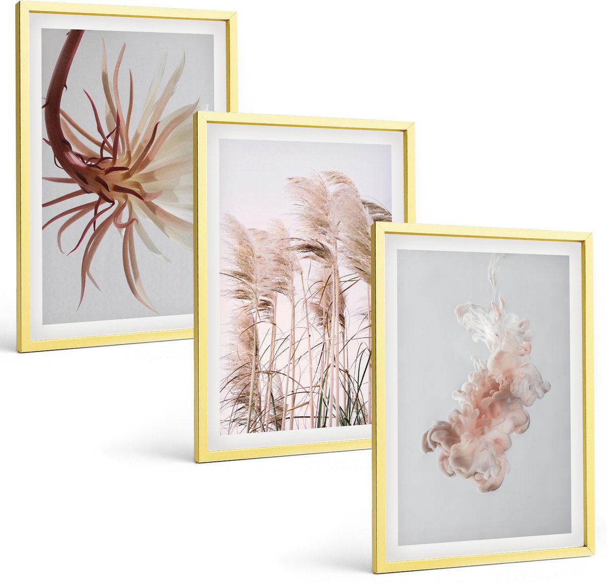 Coloray 3-Delige Schilderij Set - Ruimte Aarde Raket Melkweg Hemel Sterren - 40 x 40 cm En 40 x 60 cm - Wanddecoratie - Woonkamer Decoratie - Decoratieve Schilderijen