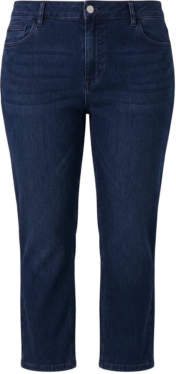 MIAMODA - Dames - Jeans straight fit 5-pocket - Blauw denim - Maat 42