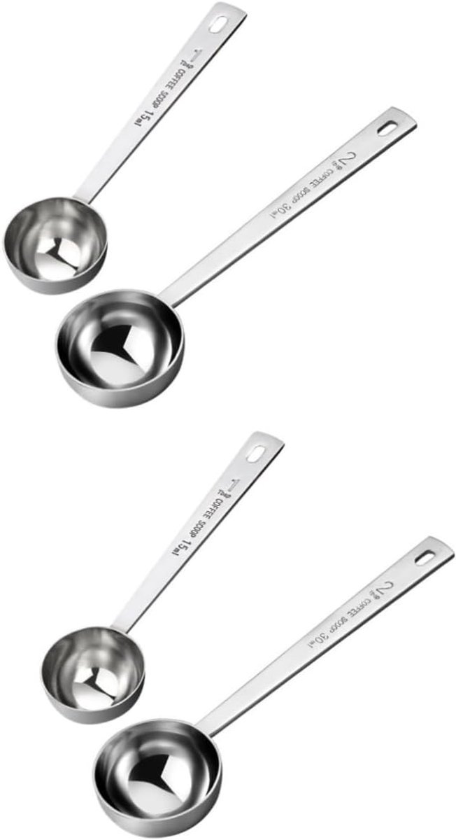 Koffielepels - keuken meten Schepje van 15-30ml- keukengadgets metaal koffie schep maatlepel bakken - meel koffie lepel- Roestvrij staal-4 Stuks set