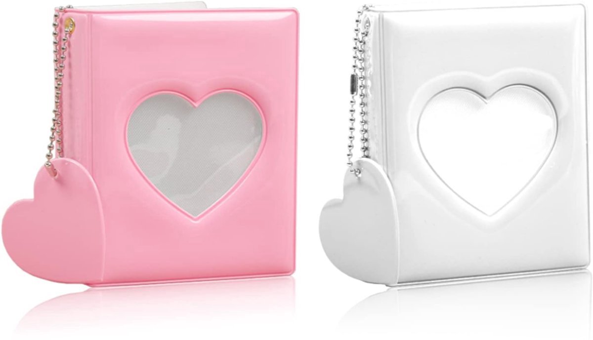 Set van 2 stuks 3 Inch Mini Fotoalbum, kleine Kpop fotokaartmap, Kpop fotokaarthouder boek, fotokaart ID houder (40 vakjes), Geschikt voor Kpop fotokaarten