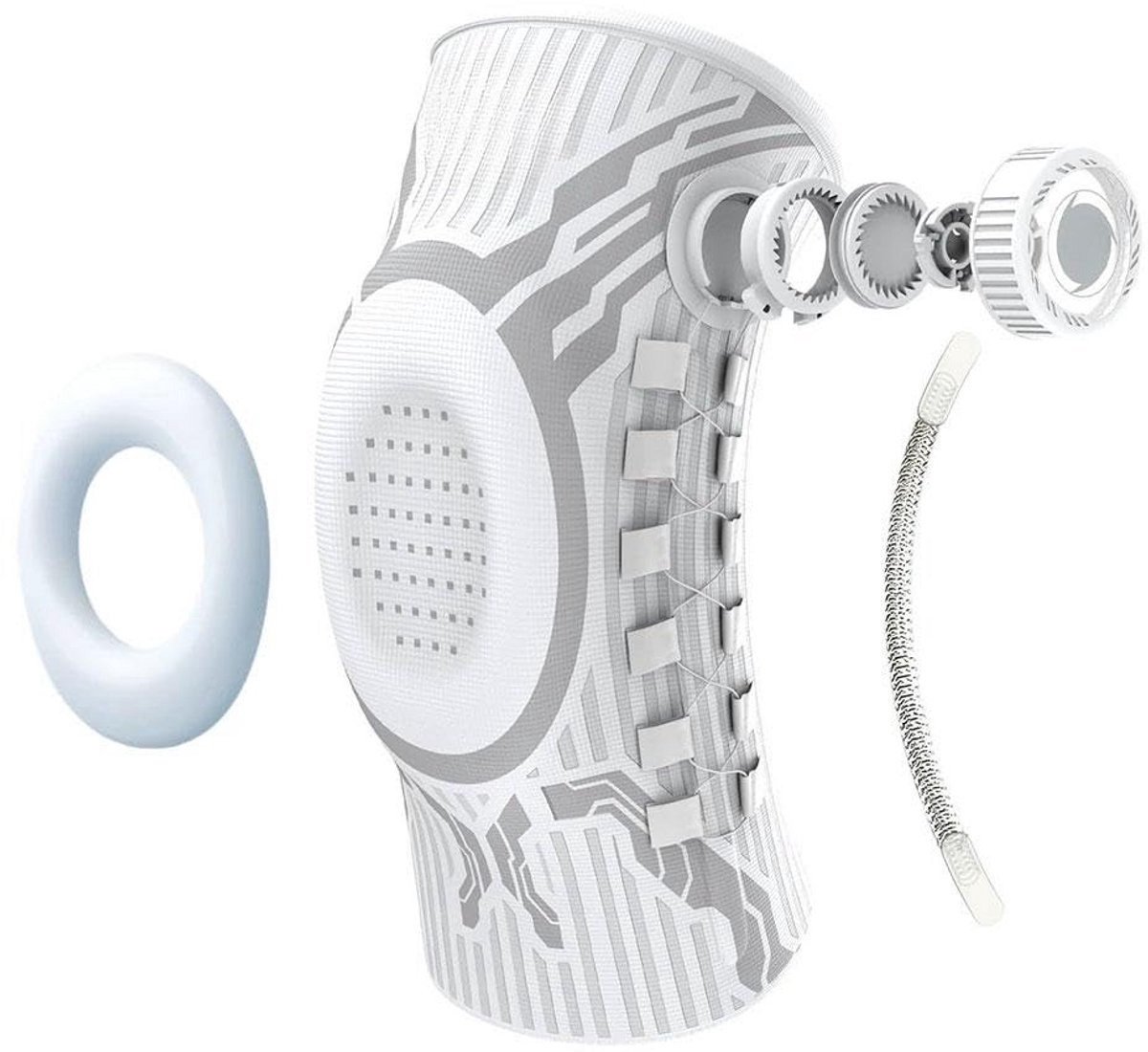 Casalora® Kniebrace met knop voor pijnverlichting, verstelbare kniesteun met patella-gelpad en zijstabilisatoren, compressiekniehoes voor gewrichtspijn, meniscusscheur/training/artritis