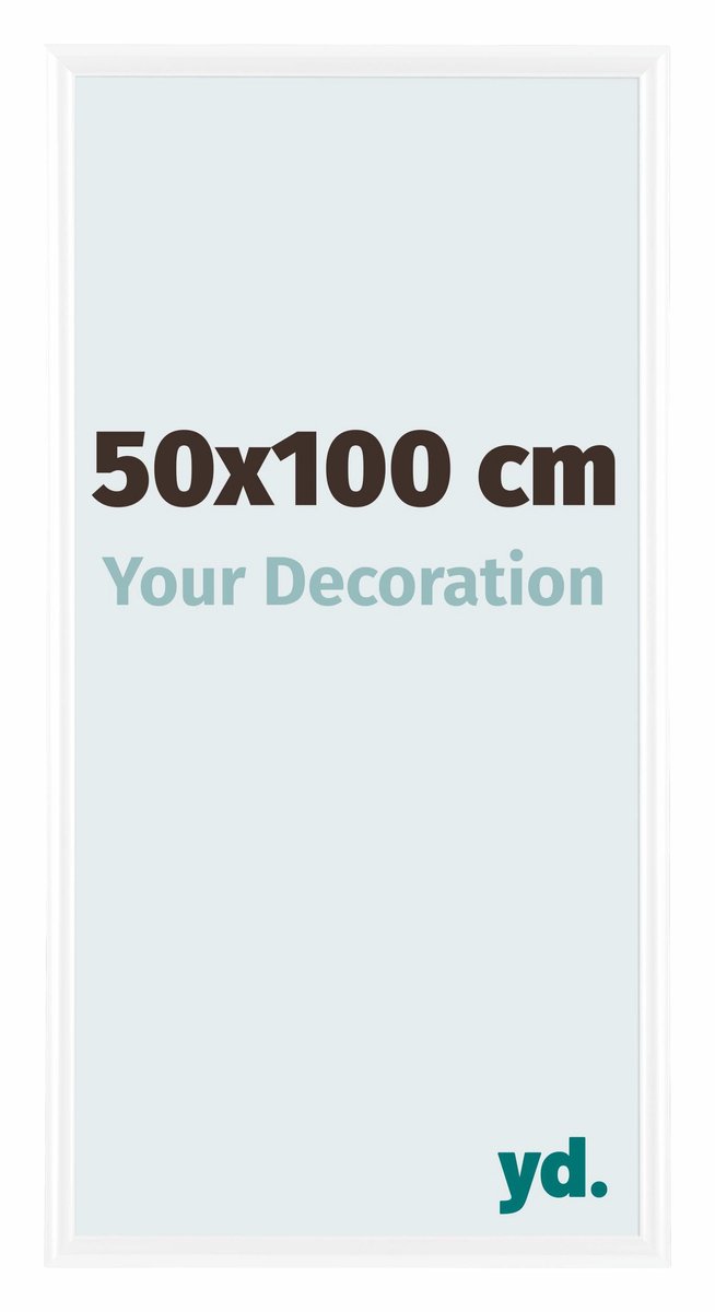 yd. Your Decoration - Fotolijst 50x100 cm - Kunststof - Wit Hoogglans - Bordeaux