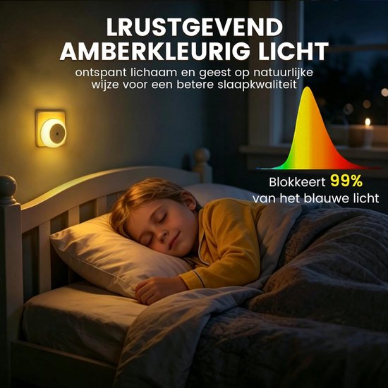 DYVNS® Stopcontact Lampje - Stekkerlamp Instelbare Helderheid - Stekker Lamp - Met Schemeringssensor - 2 Stuks van DYVNS® — afbeelding 5