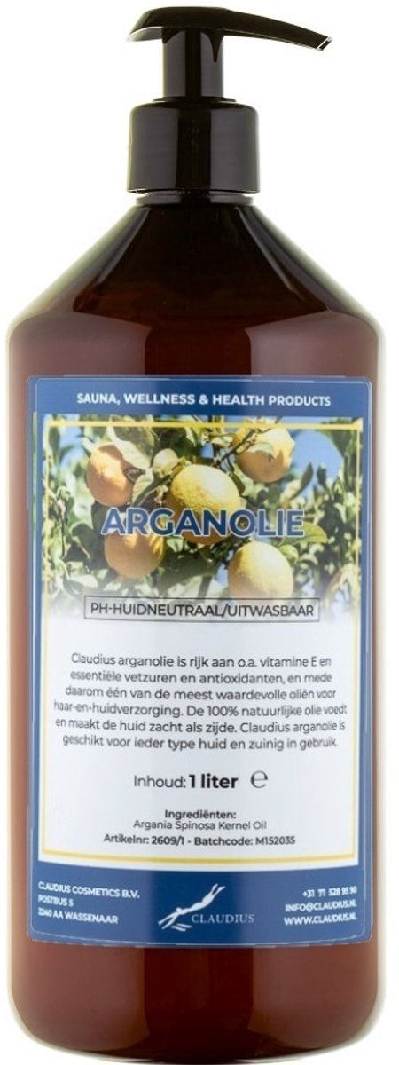 Arganolie 1 liter met gratis pomp - 100% natuurlijk - biologisch en koud geperst