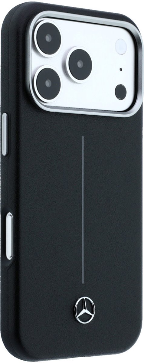 Mercedes-Benz Backcase hoesje geschikt voor Apple iPhone 18 Pro/17 Pro - Effen Zwart - Leer van Mercedes-Benz — afbeelding 4