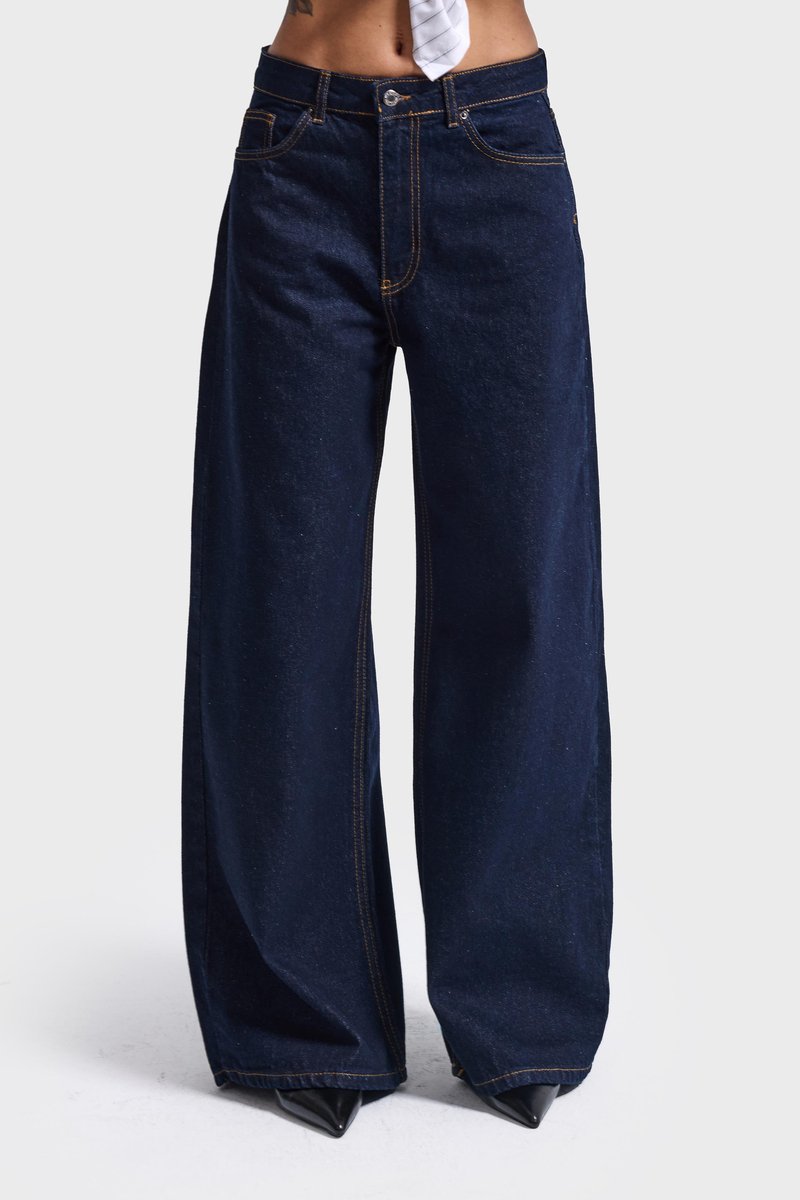 It's Basic - BAGGY MID RISE JEANS - INDIGO