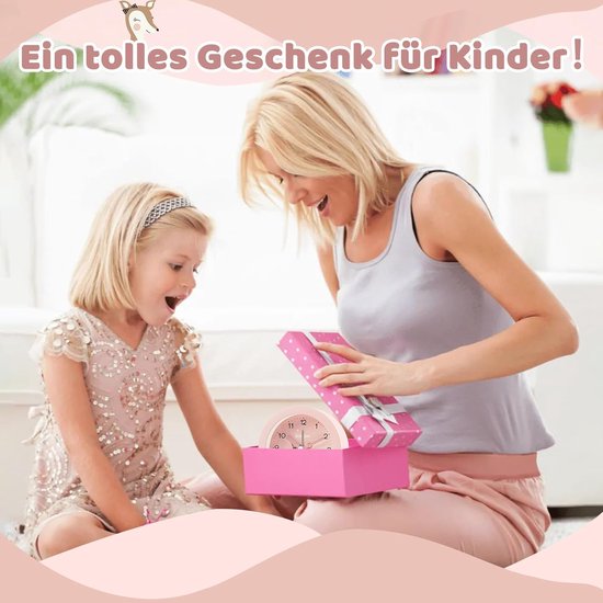 Kinderwekker Analoog - Schattige Wekker - Tijd Leren - Stil Zonder Tikken - 96 cm - Roze — afbeelding 5