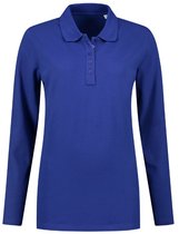 Lemon & Soda polo met lange mouwen voor dames in de kleur Royal blue in de maat XL
