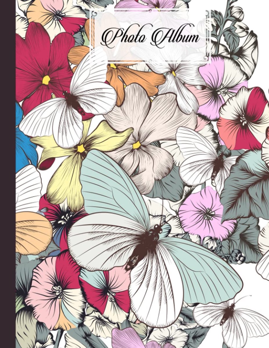 Photo Album: Vintage Floral Album, Large Photo Albums with Writing Space Memo, Extra Large Capacity Picture Album - ShopVlot