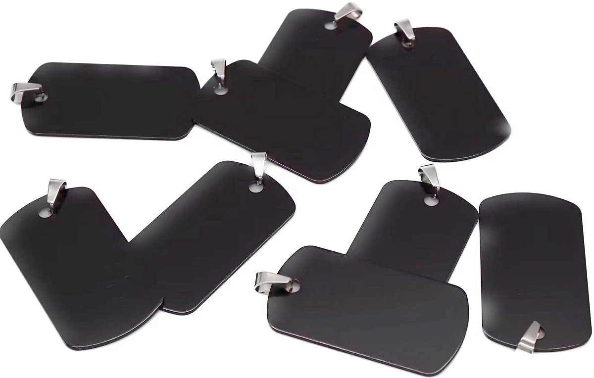 Rechthoek aluminium lege hondentags, doe-het-zelf gegraveerde kat hond ID-tags, gepersonaliseerde - ShopVlot