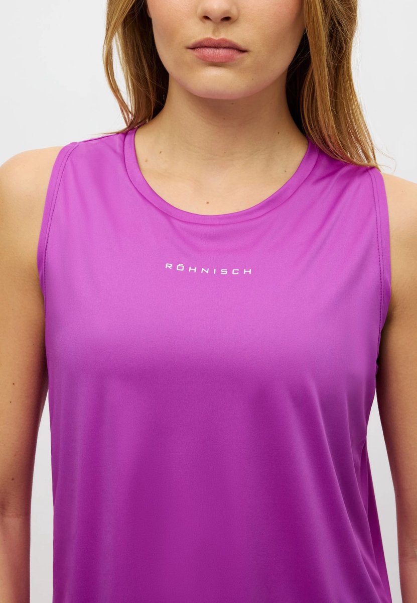 RÖHNISCH - Team Logo Tank Top - Training t-shirt korte mouw dames - Paars