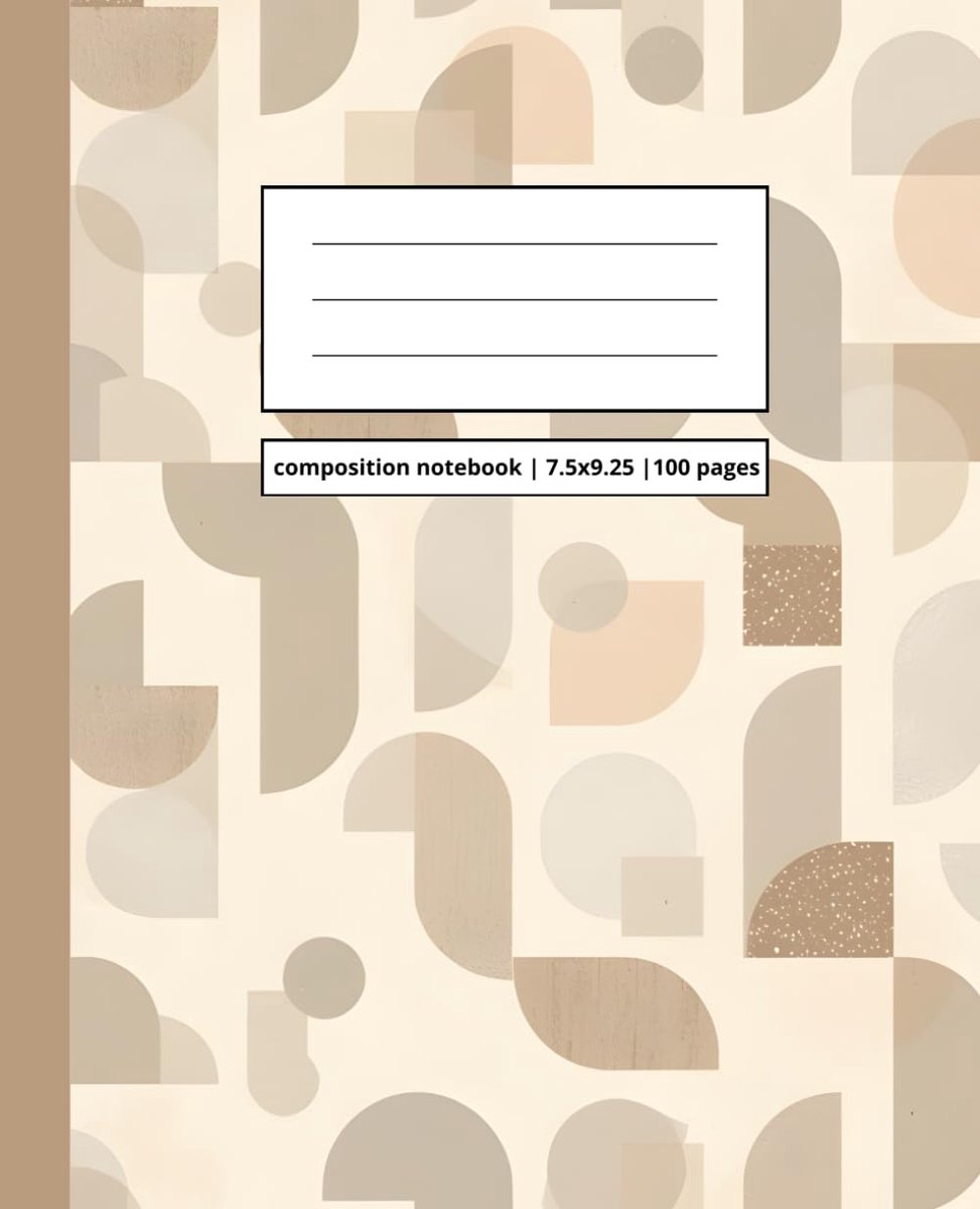 Modern Beige Pattern Composition Notebook – Wide Ruled 7.5 x 9.25: Elegant Neutral Journal for Students & Professionals - ShopVlot