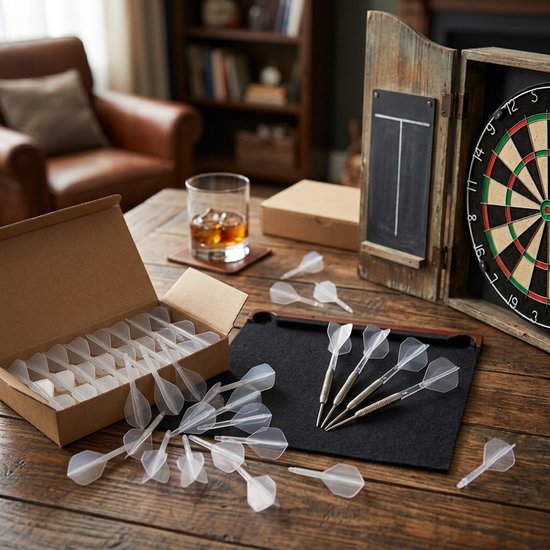 Transparant wit dart flights k flex flights set unisex 27 stuks geïntegreerde shaft flight wings 2BA standaard vorm kunststof POM van NUVEX — afbeelding 2