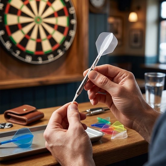Transparant wit dart flights k flex flights set unisex 27 stuks geïntegreerde shaft flight wings 2BA standaard vorm kunststof POM van NUVEX — afbeelding 4