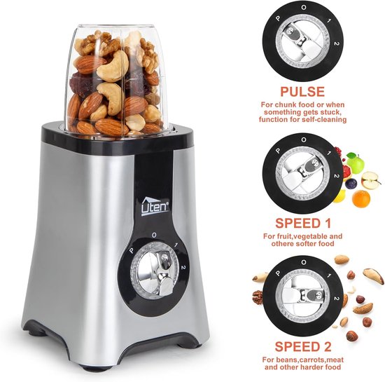 Multifunctionele Blender - Keukenmixer Sapmaker - Gezonde Dranken Maken - Krachtige 380W Motor - 125 Liter Kan - Zilver — afbeelding 4