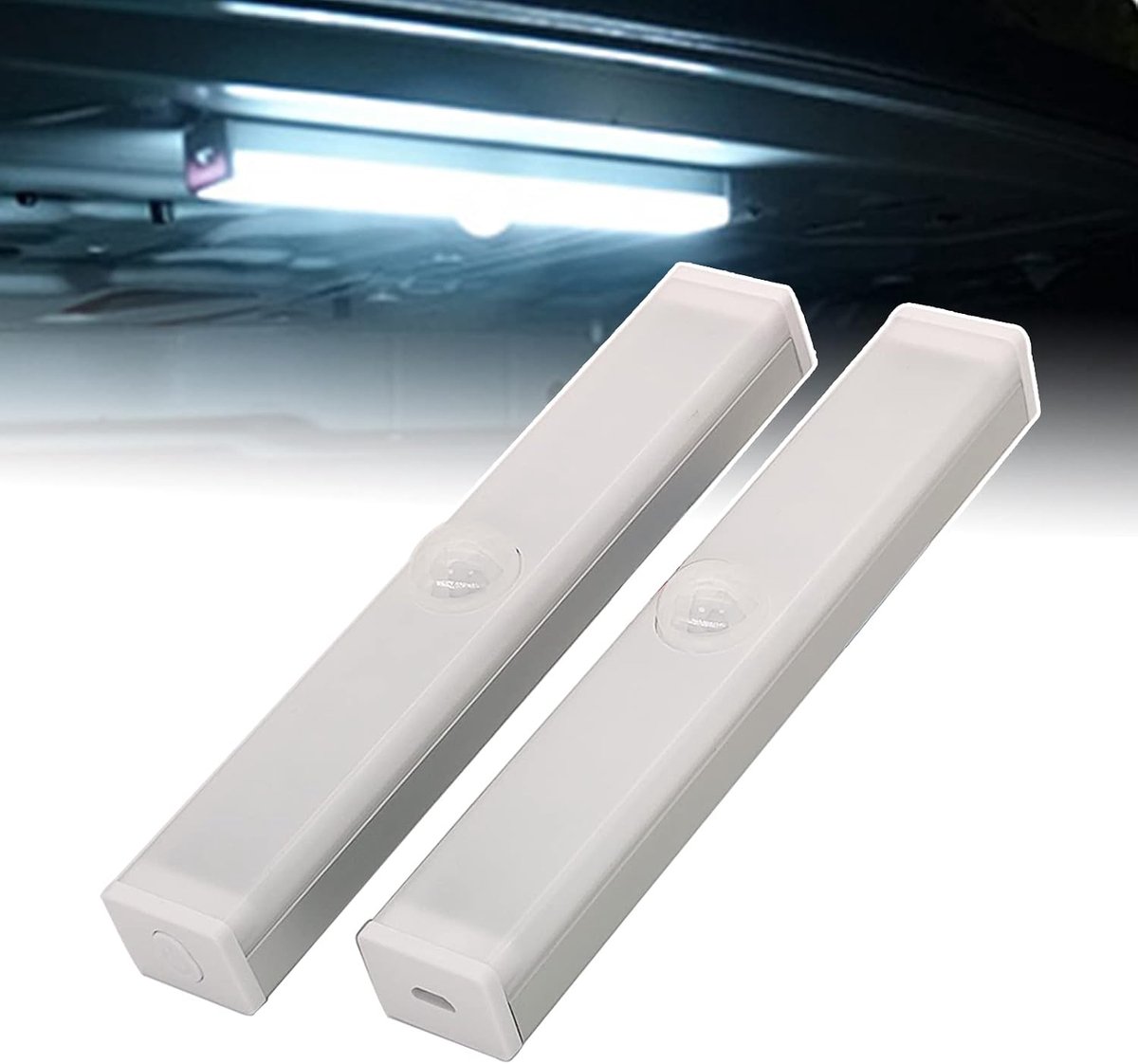 KZQ LED-lichtstrip met bewegingssensor - LED-nachtlampje voor kofferbak - magnetisch USB-nachtlampje - kastverlichting - 3-kleuren dimbaar - 21 cm
