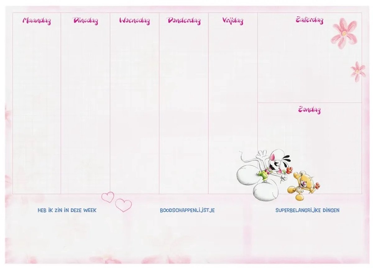 Diddl Weekplanner 2027 zonder datums - NOTEPAD A4