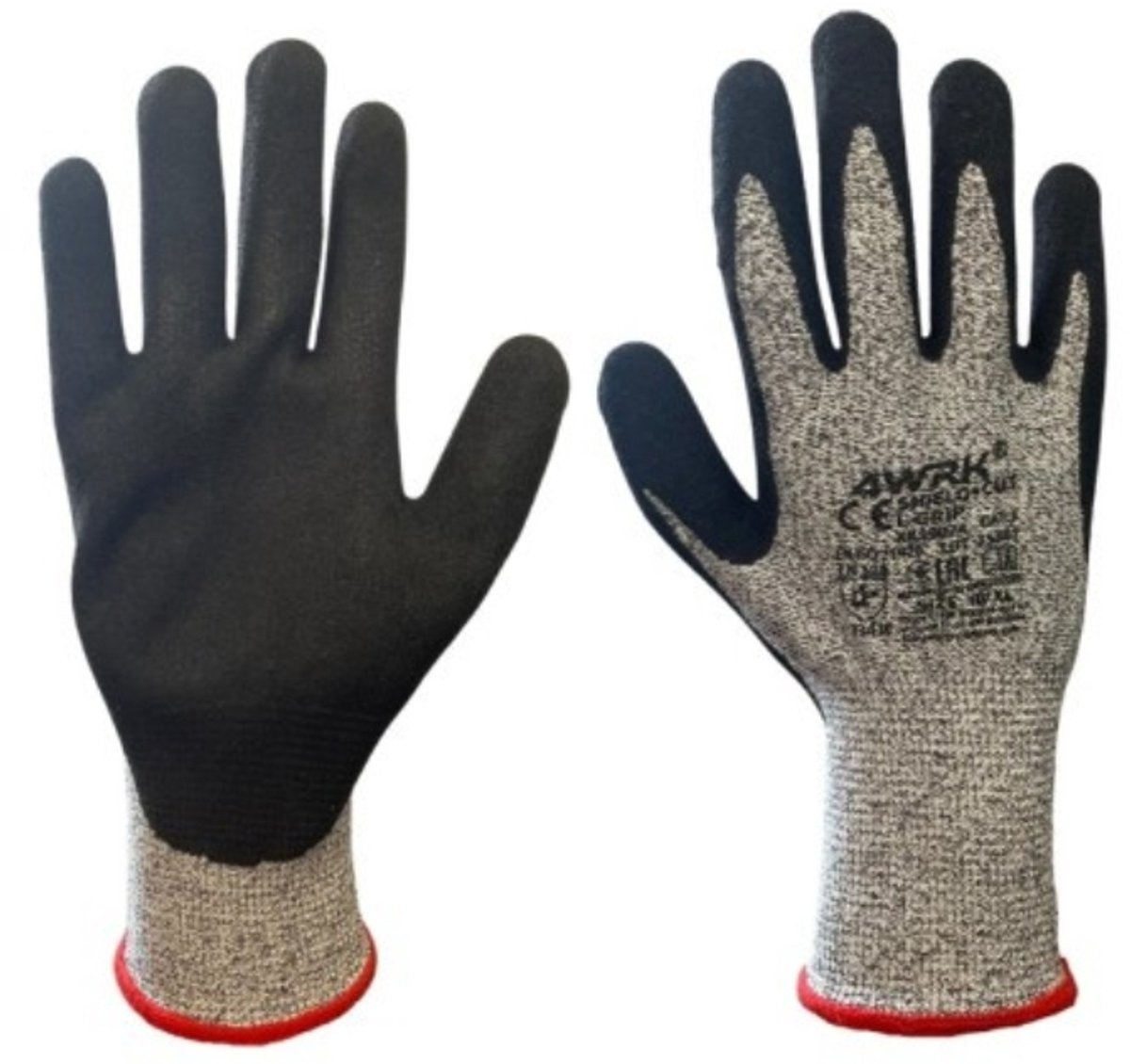 Snijbestendige Werkhandschoenen-Veiligheidshandschoenen-Montagehandschoenen met extra grip 12 paar maat- 9/L
