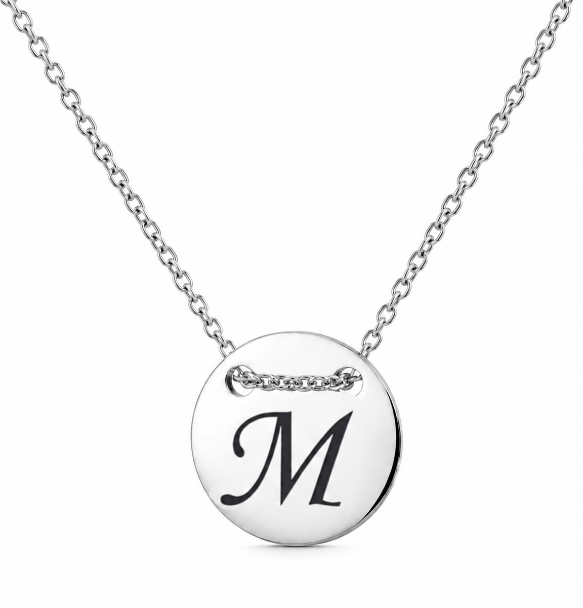 925 Sterling Zilveren Ketting met Graveerhanger – Gravure Voor- en Achterzijde – Verstelbaar 40 tot 45 cm – Gepersonaliseerd Cadeau voor Dames
