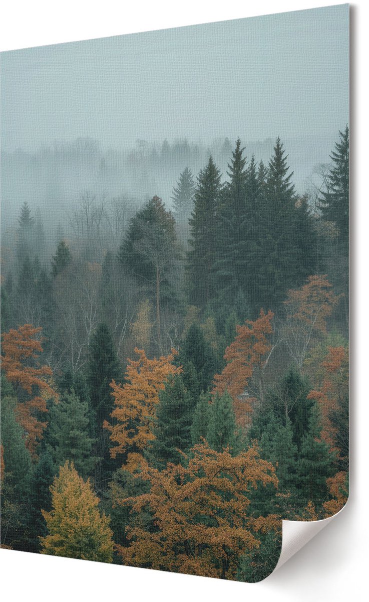 Coloray Polycanvas Wandposter - Zeegolven, Waterverf - A3 - Blauw Decoratie - Rechthoek - Wandkunstwerk - Woonkamer, Slaapkamer, Kantoor - Expressief