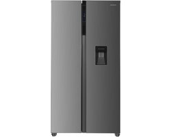 Heinner HSBS-H439NFXWDE++ Amerikaanse Side-by-Side Koelkast met Waterdispenser – 439 L – Full No Frost – LED Touch Display – Smart Eco Functie – RVS – 5 Jaar Garantie