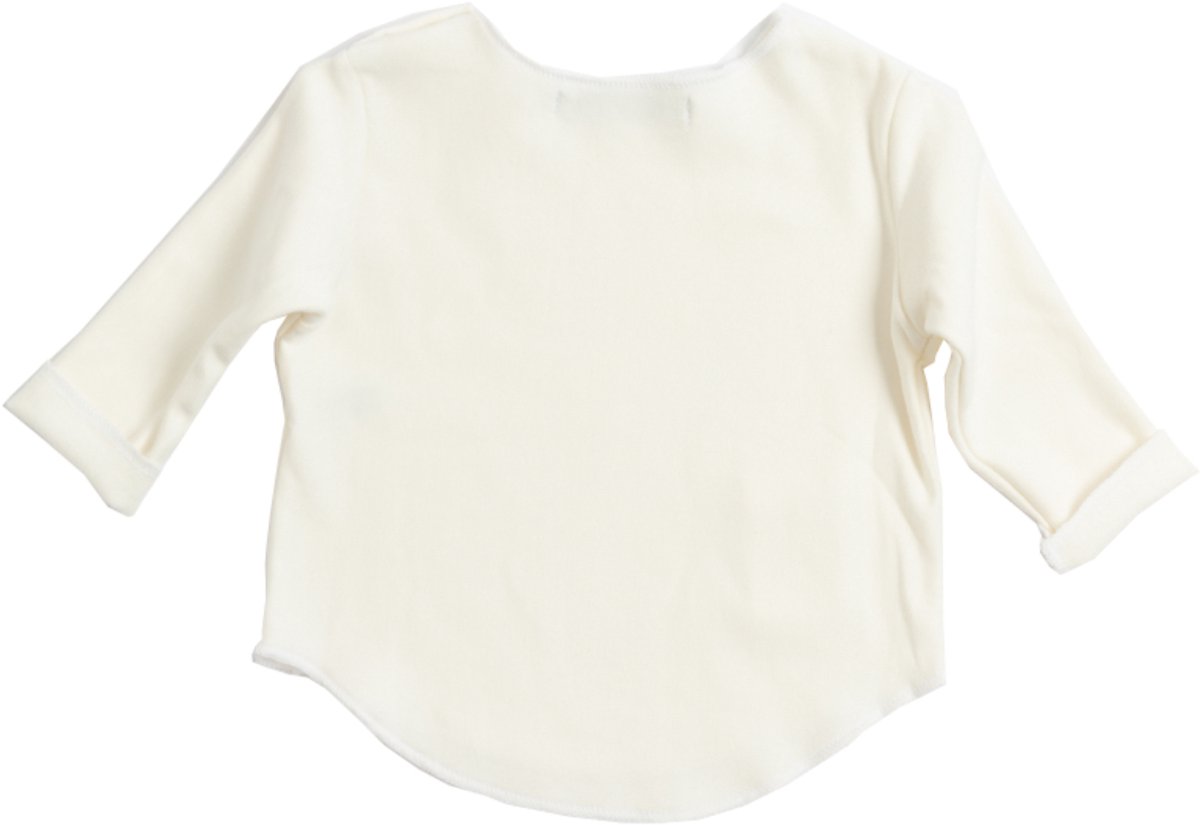 Bamboom T-shirt Lange Mouw Crème 6 Mnd