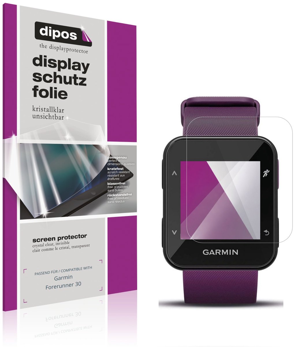 dipos – 6x Beschermfolie geschikt voor Garmin Forerunner 30 | Krasbestendige & heldere Screenprotector Ultra-Thin