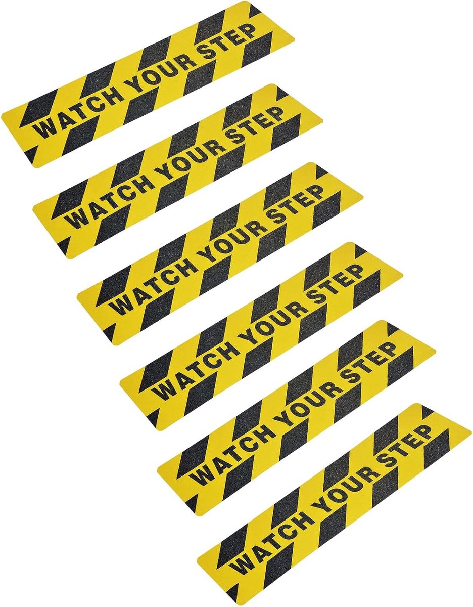 6" x 24" Kijk Waar Je Loopt Vloertape Anti-Slip Waarschuwingssticker Zelfklevende Niet-Slip Schurende Sticker voor - ShopVlot