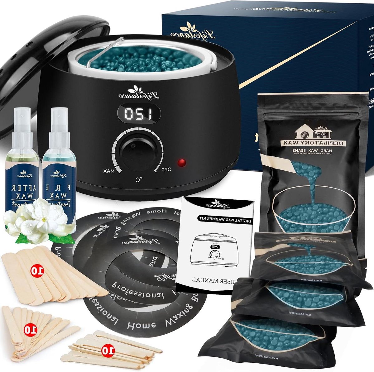 Ontharingsset - Wax Set - Thuis Ontharen - Digitale Temperatuurregeling - 400g Wax - Wit