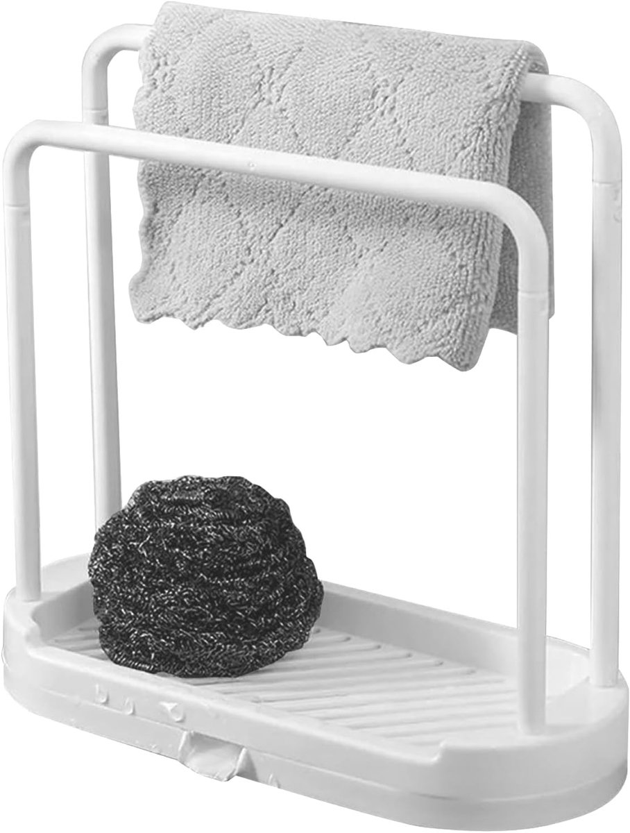 Keuken organizer - Schoonhouden keuken - Verbeterde droogprestaties - 20.5x9.5x20.5 cm - Wit