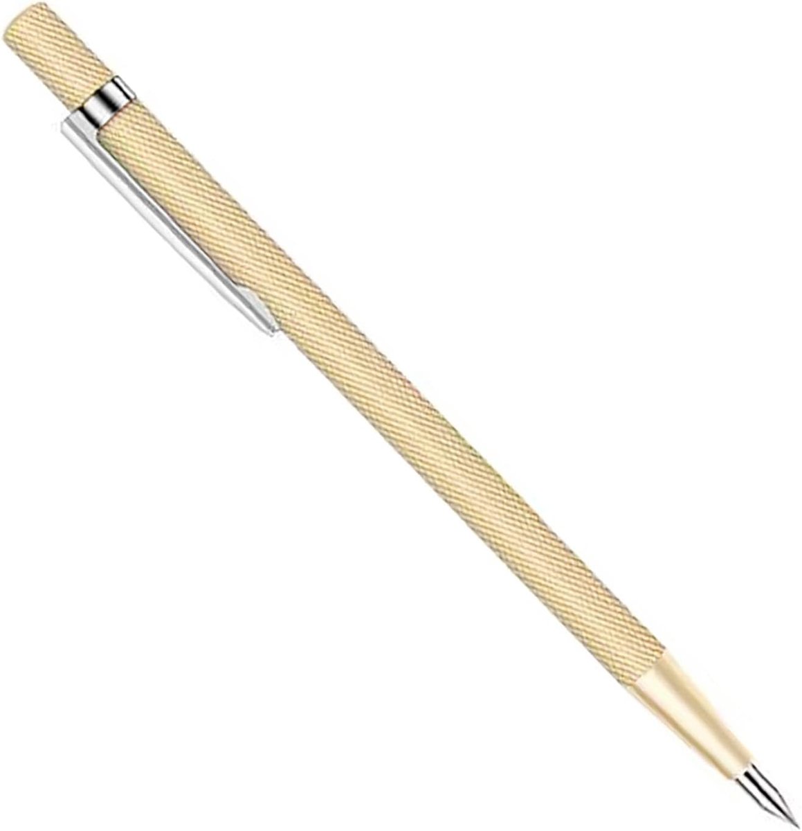 Een verpakking met 6 wolfraamcarbide markeerstiften; de punten zijn geschikt voor glas, keramiek en gehard staal,goud