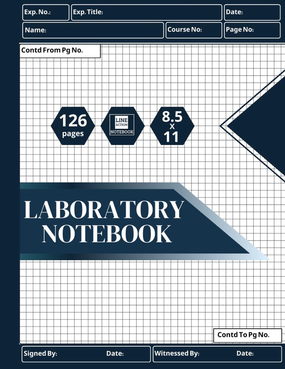 Laboratory Notebook: Lab Notebook with Table of Contents - 126 Pages - 8.5x11 inches - ShopVlot