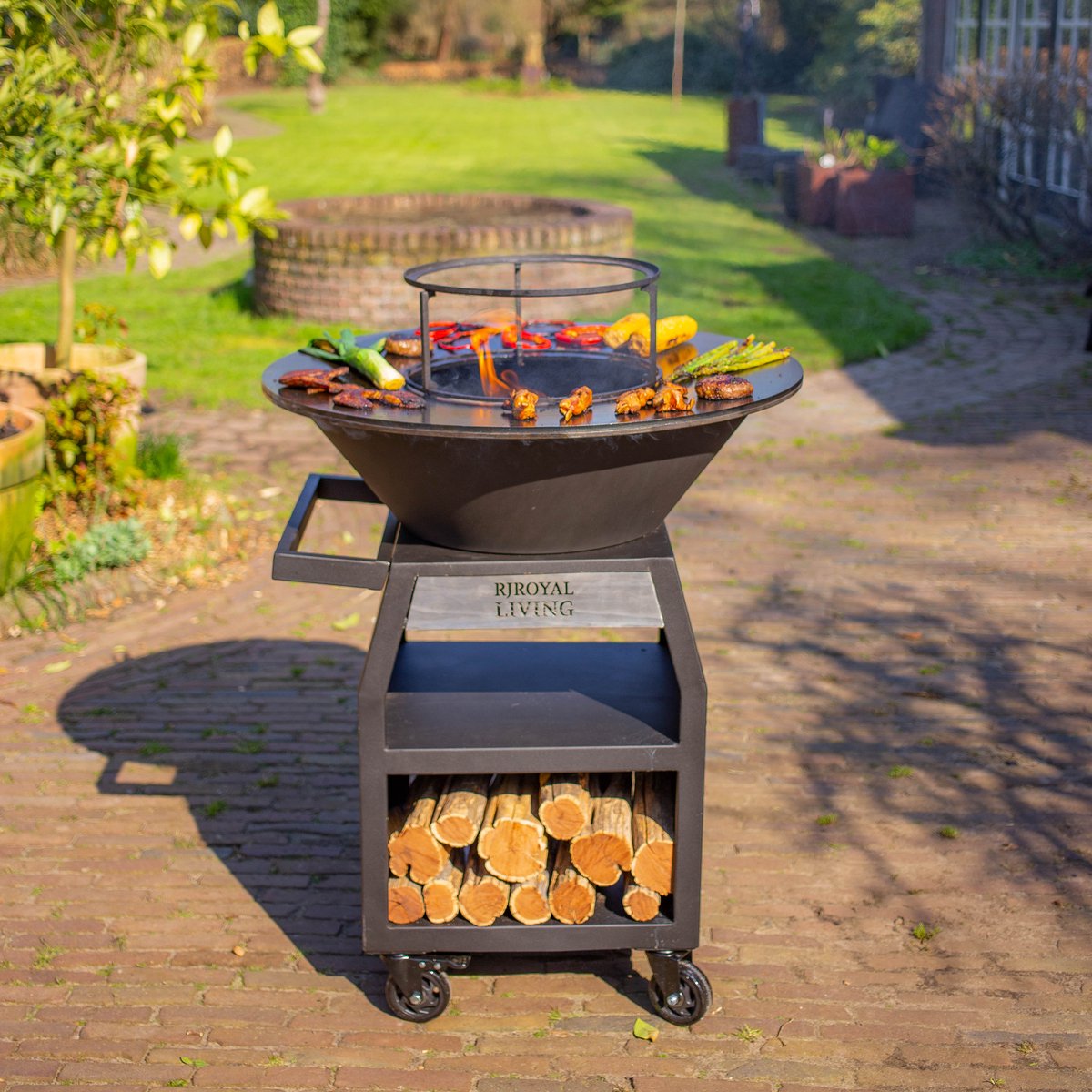 RJRoyal Living Maestro Smokeless XXL BBQ Plancha 80 cm Blackline Rookloze Barbecue Rookarm