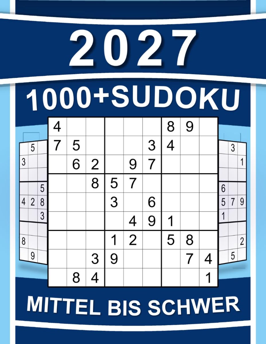 1000+ Sudoku Rätsel für Erwachsene: Mittel bis Schwer Sudoku Block mit Lösungen und Hinweisen als Hilfe - ShopVlot