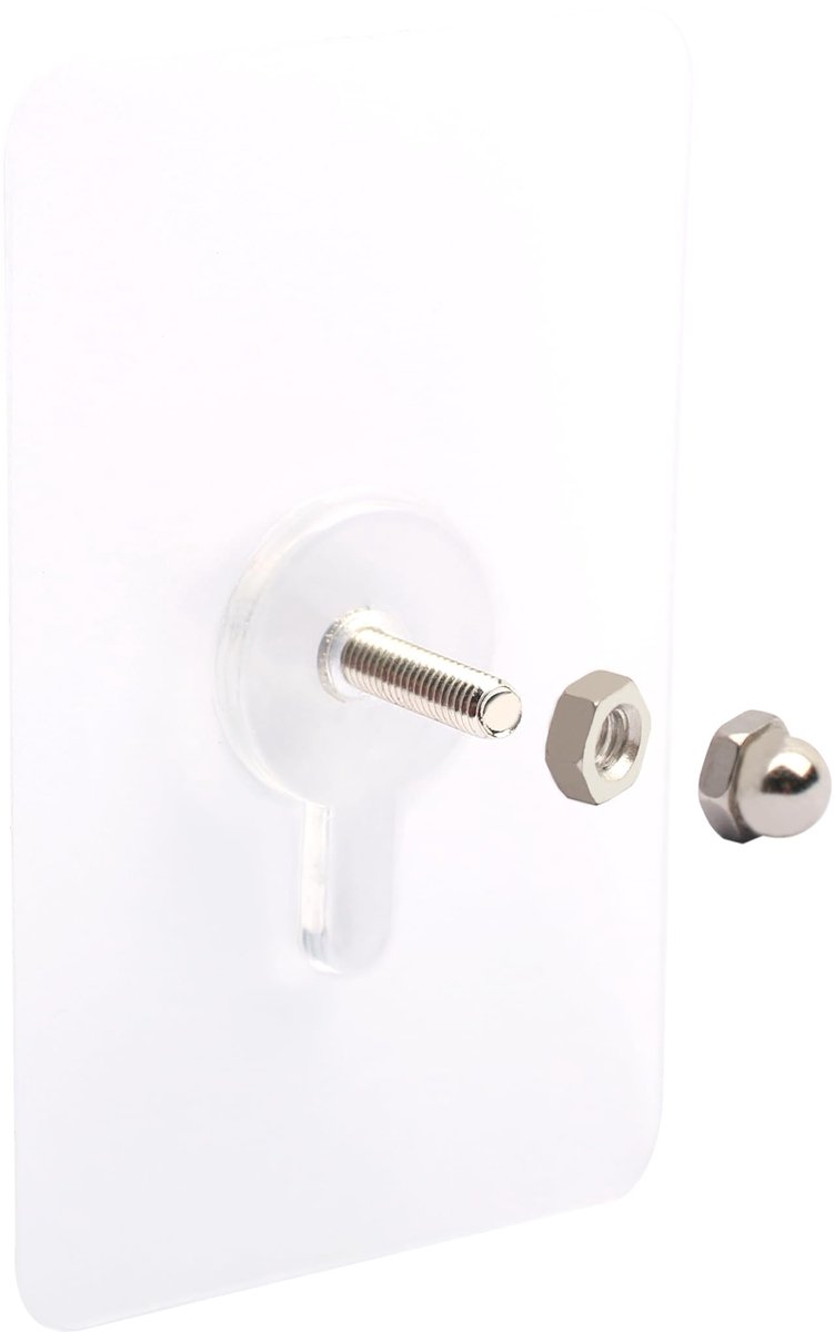 AMZSKU 20 stuks kleefschroeven voor wandbevestiging - 14 mm schroefstang - 5 x 8 cm - 10 kg belasting - ShopVlot