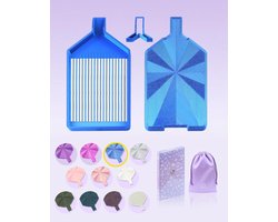 Diamond Painting Organizer - Diamond Painting Tray Organizer - Boorschalen - Met Meerdere Sleuven, Deksel en Randbeschermer - Diamond Painting Accessoires - Voor Boorschalen Handwerk, Sieraden, Nail Art Trays, Kunsthandwerk - Blauw