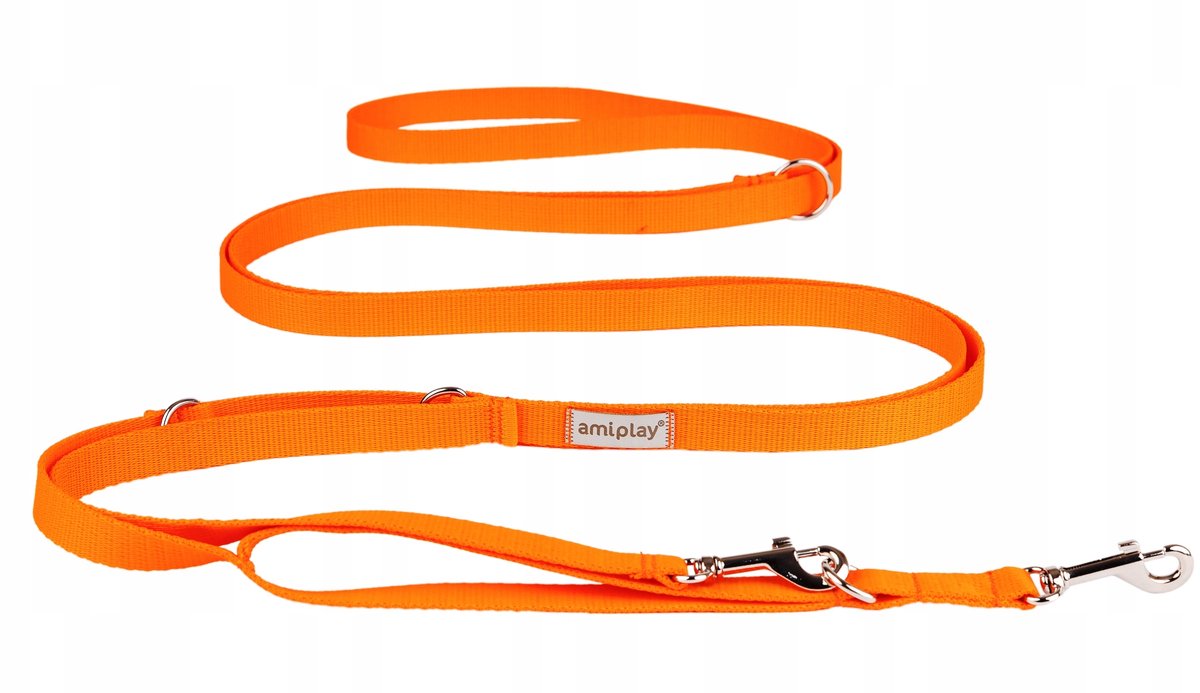 Amiplay Samba 8-in-1 Verstelbare Hondenlijn M Oranje 200-400cm