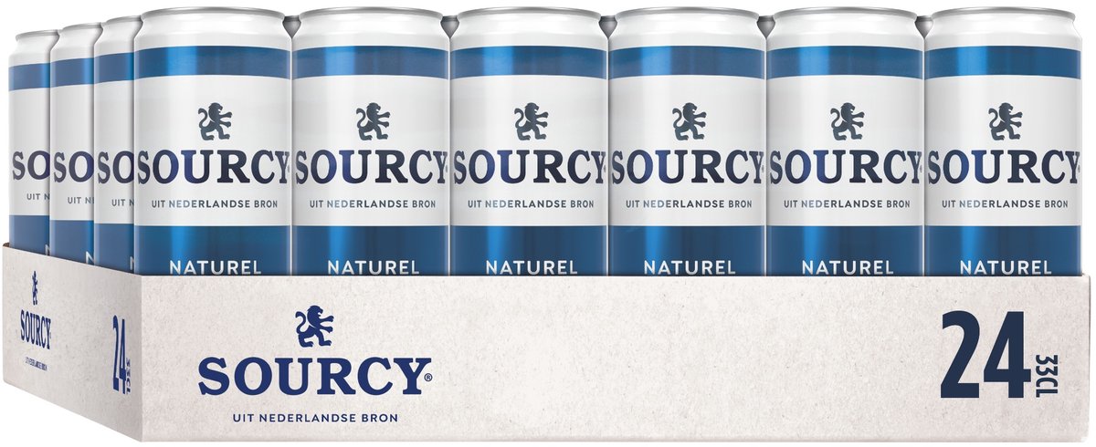 Beste Bronwater 2026 Sourcy Blauw – tray van 24 blikjes