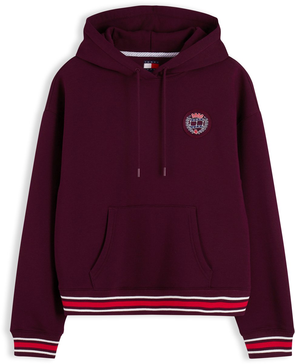 Tommy Jeans Trui Tjw Bxy Crest Hoodie Dw0dw23308 V11 Calypso Berry Dames Rood