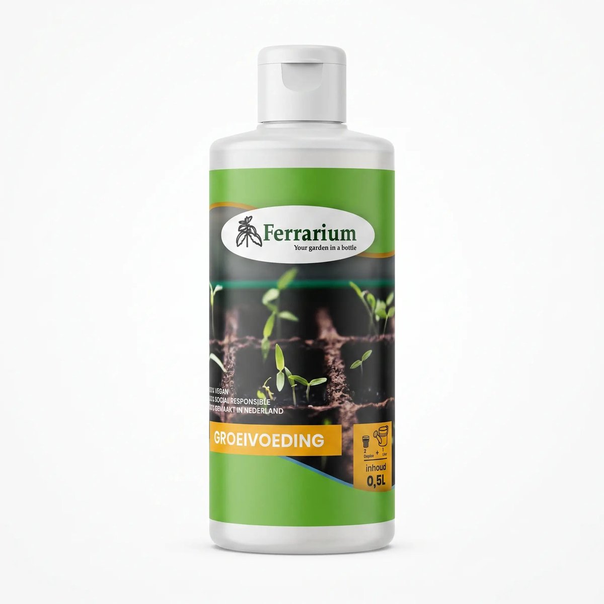 Ferrarium groeivoeding 500ml - Gemaakt door sociale werkplaats - 100% Vegan - 100% Gemaakt in Nederland - groeivoeding voor planten