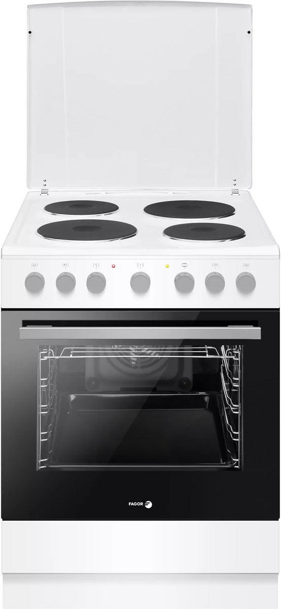 Fagor FACE2003B - Traditioneel Elektrisch Fornuis - Grill 1500W - Oven 65 L - Katalyse reiniging - 60x60 cm - Wit