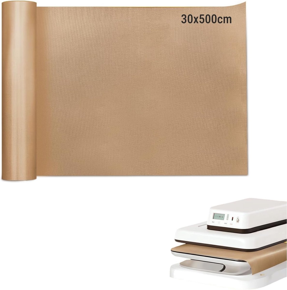 Non-Stick PTFE Film voor Transferpersen, Herbruikbare Teflon Film voor Cricut, Vinyl en Sublimatie (30 x 500 cm) - Ideaal voor Bakken en Creatieve Projecten
