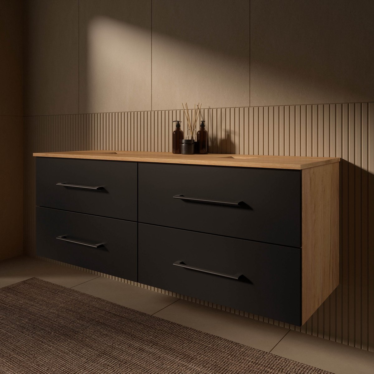 Planetmöbel LUX Wastafelmeubel 140 cm Zonder Wastafel