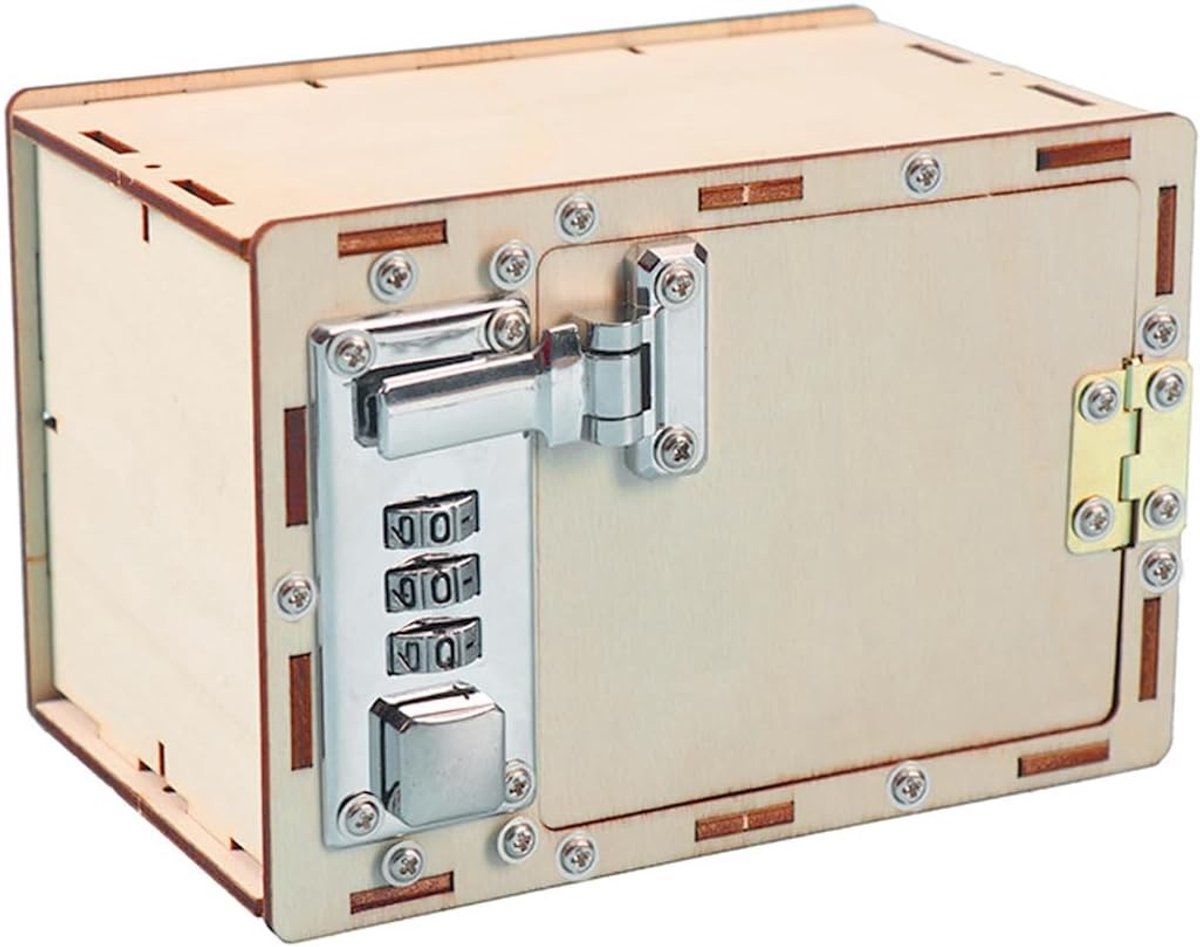 Mechanische Houten Kluis voor Wachtwoorden, Bouw Je Eigen Box, DIY Houtbewerkingspakketten en Materialen