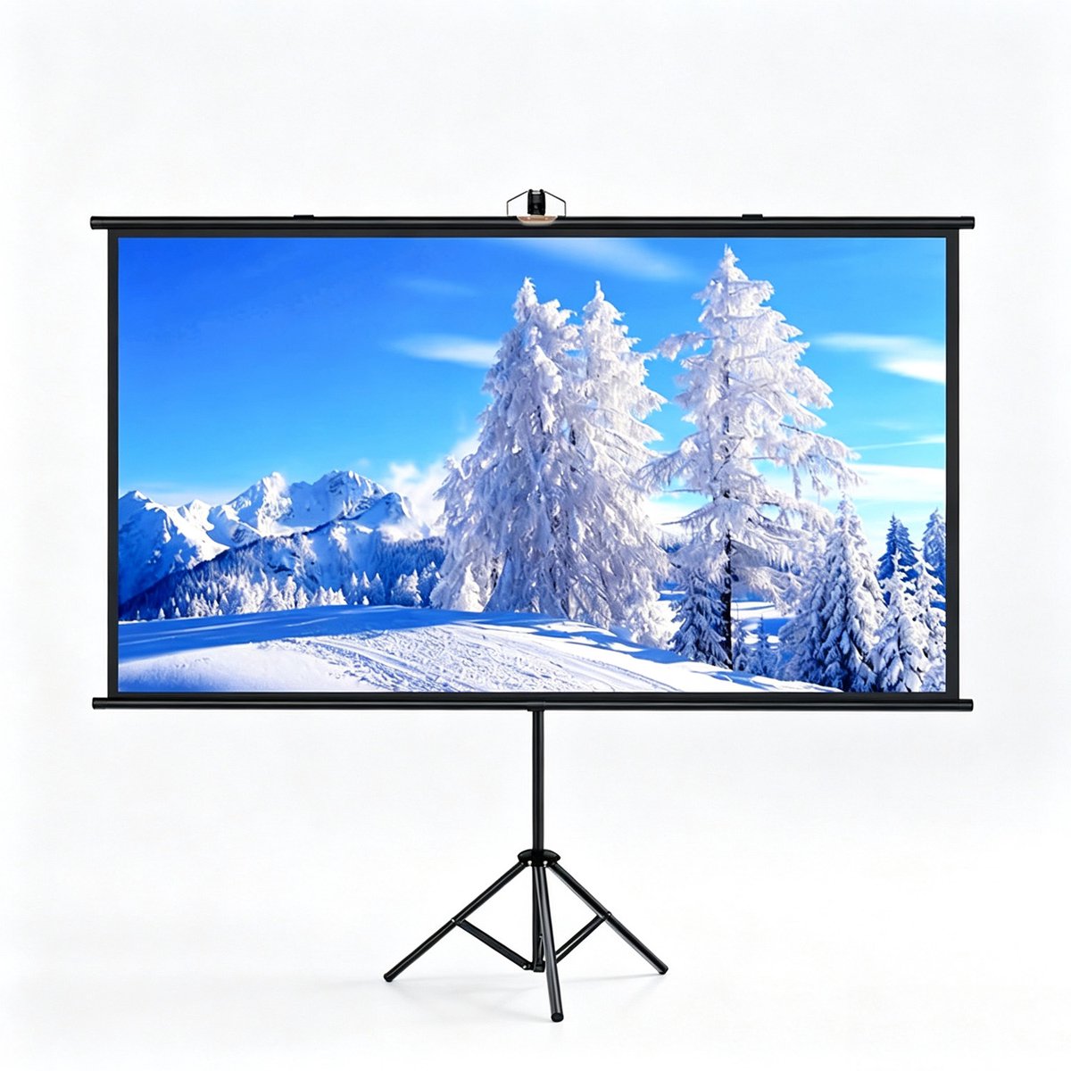 Projectiescherm met Statief - 84 Inch -16:9 Beamer Scherm - 4K HD - Projectiedoek - Oprolbaar - Uittrekbaar - Projectiescherm beamer