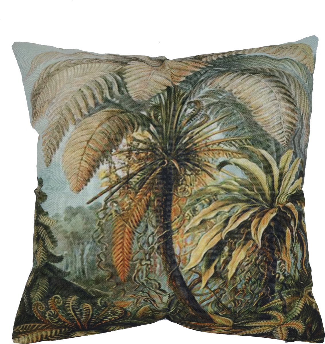 Kussenhoes Vintage Palm linnenlook 44 x 44 cm | Exclusief binnenkussen