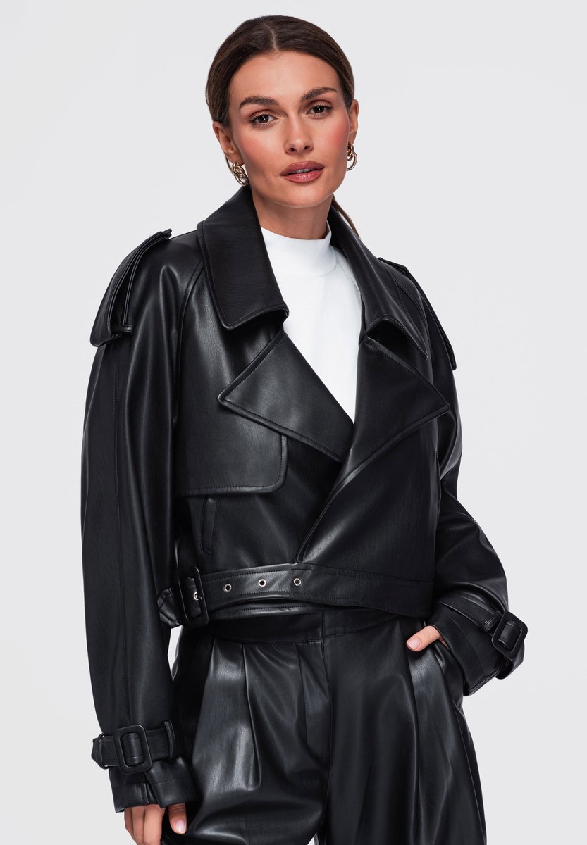 OMBRE Jas - Lange Mouw - Rits - Effen Zwart ONESIZE